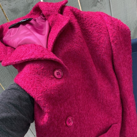 Jennifer & Grace Fuchsia Raspberry Pink Wool Blend Blazer 10 Lined - Picture 16 of 17